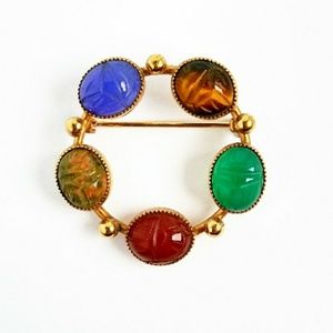 Rare Vintage Danecraft Scarab Pin ▪ Brooch